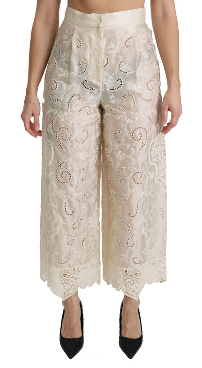 Dolce & Gabbana Elegant High Waist Palazzo Cropped Pants