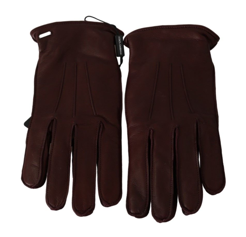 Dolce & Gabbana Elegant Maroon Wrist-Length Lambskin Gloves