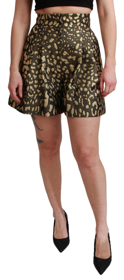 Dolce & Gabbana High Waist Black & Gold Luxe Shorts