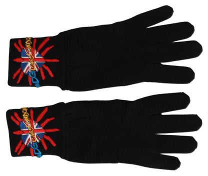 Dolce & Gabbana Elegant Black Virgin Wool Unisex Gloves