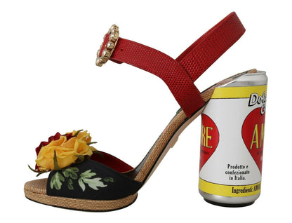 Dolce & Gabbana Multicolor Floral Crystal Embellished Sandals