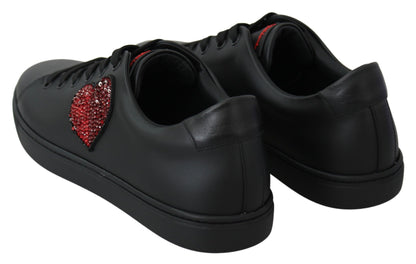 Dolce & Gabbana Elegant Leather Sneakers with Red Accents