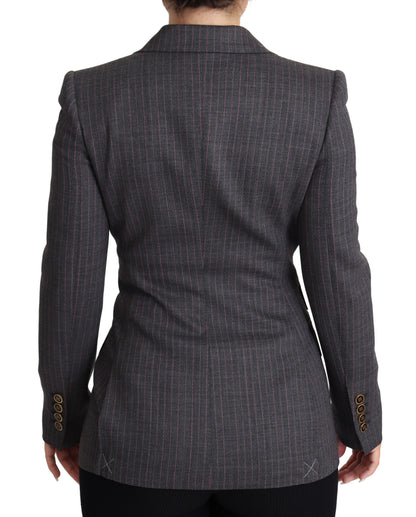 Dolce & Gabbana Elegant Gray Stretch Wool Blazer