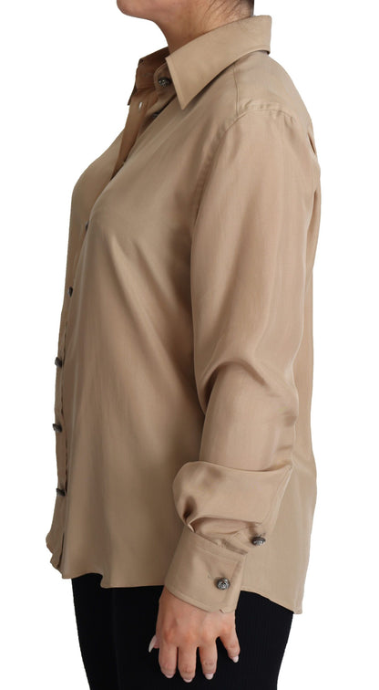 Dolce & Gabbana Elegant Beige Silk Shirt