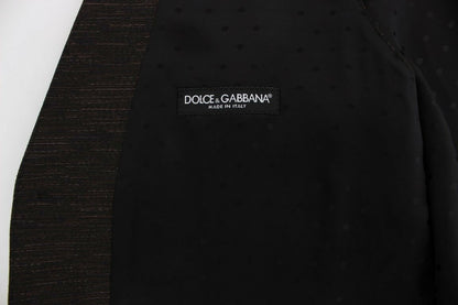 Dolce & Gabbana Elegant Brown Black Wool Blend Dress Vest