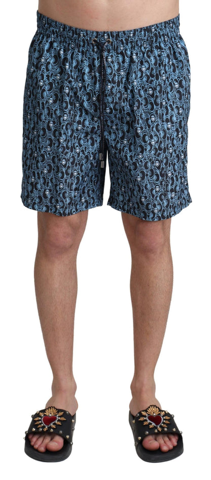 Dolce & Gabbana Chic Blue Drawstring Swim Trunks