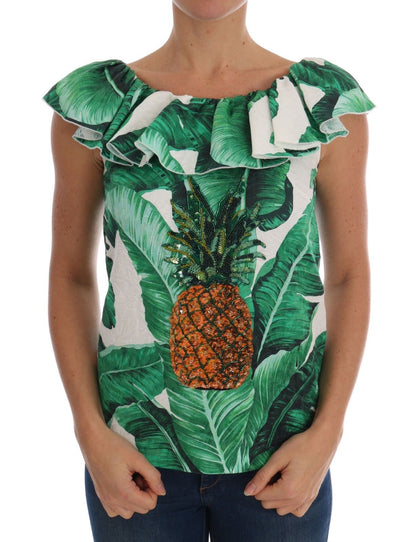 Dolce & Gabbana Elegant Sequined Pineapple Blouse