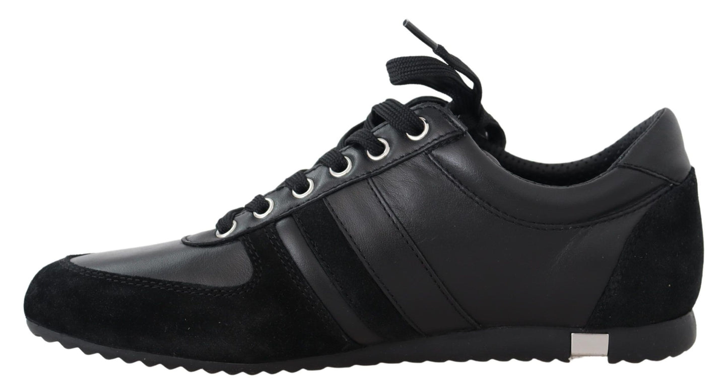 Dolce & Gabbana Elegant Black Leather Sport Sneakers