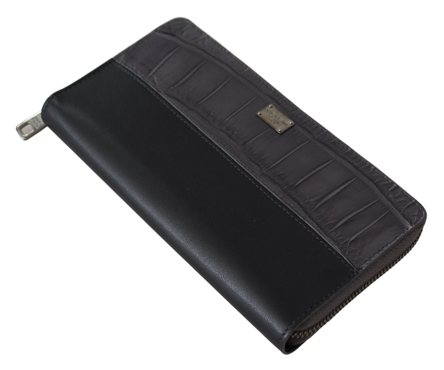 Dolce & Gabbana Elegant Textured Leather Zip-Around Wallet