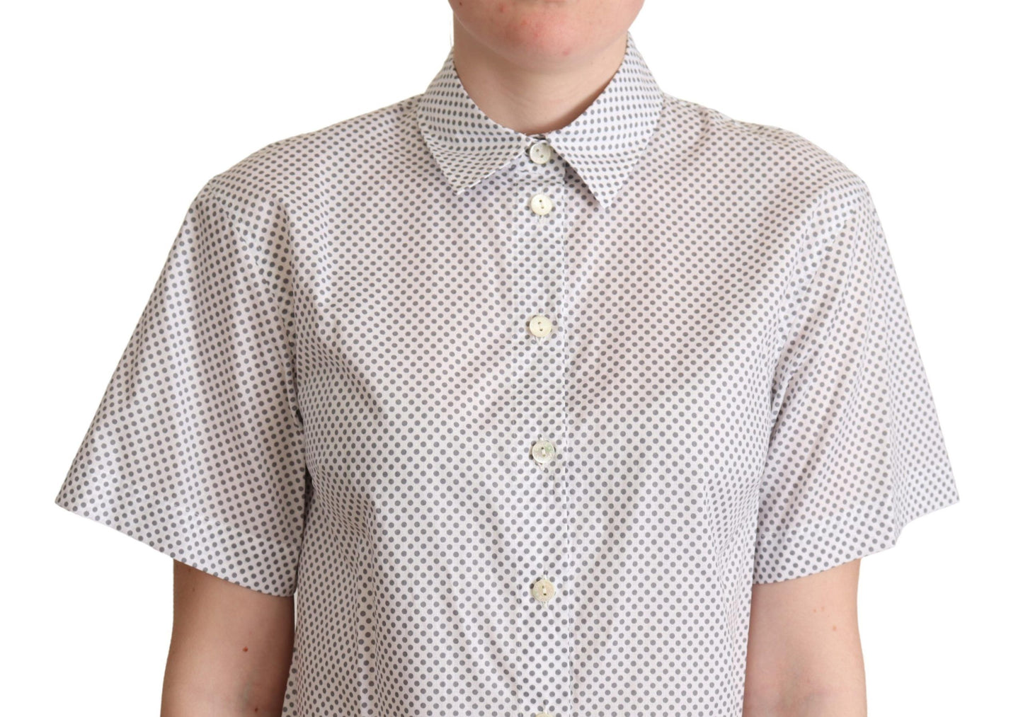 Dolce & Gabbana Chic Gray Polka Dot Short Sleeve Polo