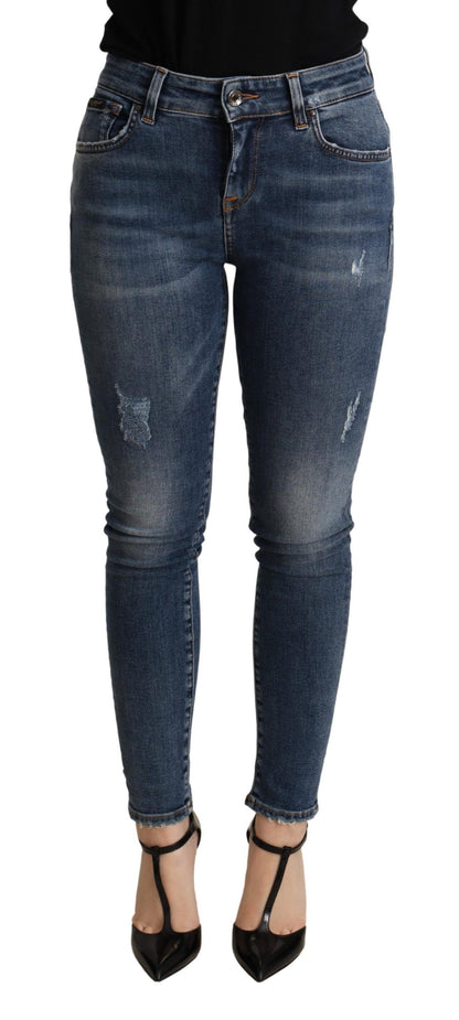 Dolce & Gabbana Elegant Mid Waist Skinny Blue Jeans