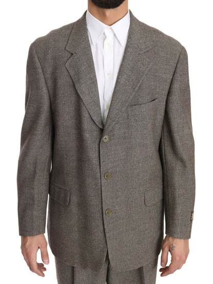 Fendi Elegant Light Brown Wool Men's Suit