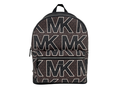 Michael Kors Cooper Large Brown Signature PVC Graphic Logo Backpack Bookbag Bag