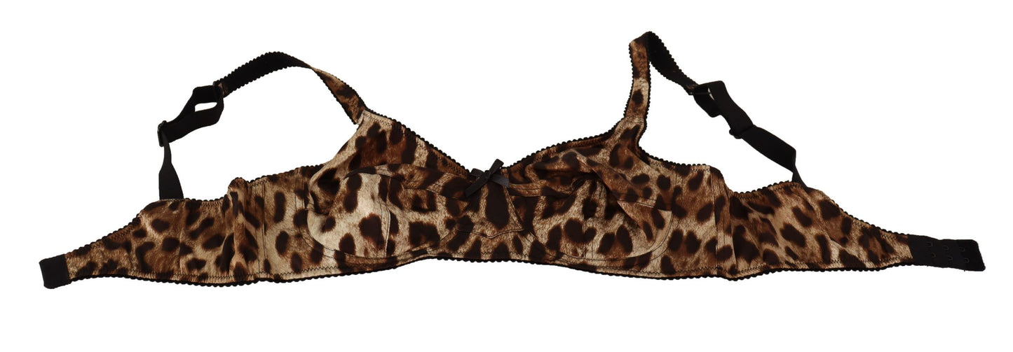 Dolce & Gabbana Elegant Silk Leopard Print Bra