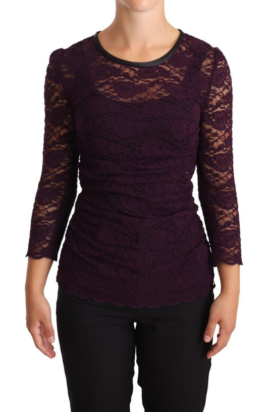 Dolce & Gabbana Elegant Sheer Lace Long Sleeve Blouse