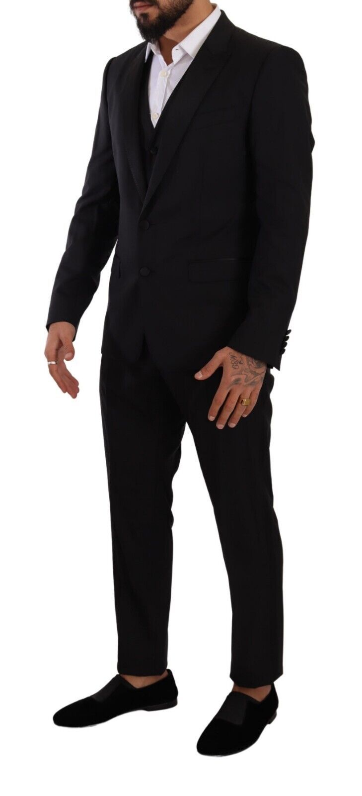 Dolce & Gabbana Elegant Black Three-Piece Martini Fit Suit