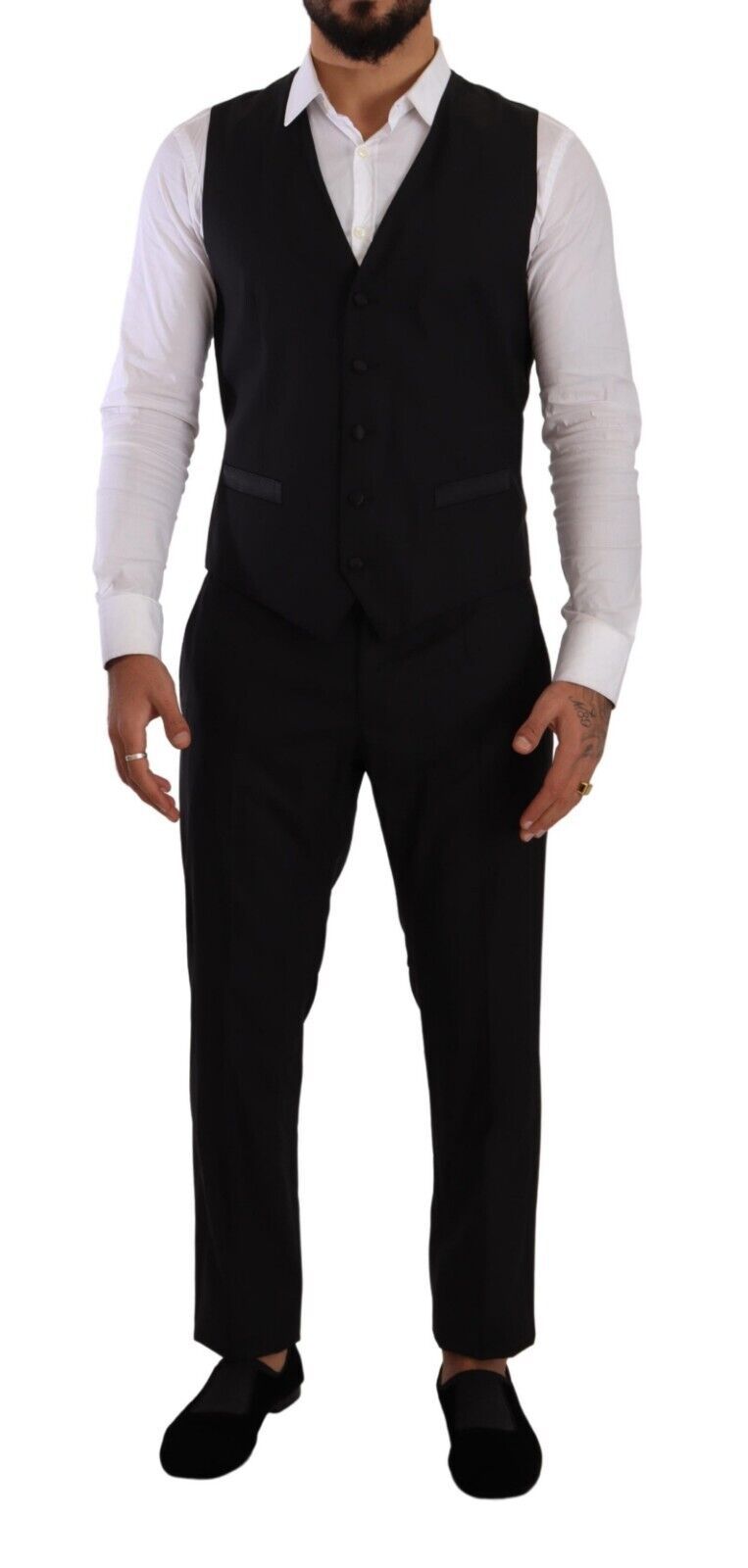 Dolce & Gabbana Elegant Black Three-Piece Martini Fit Suit