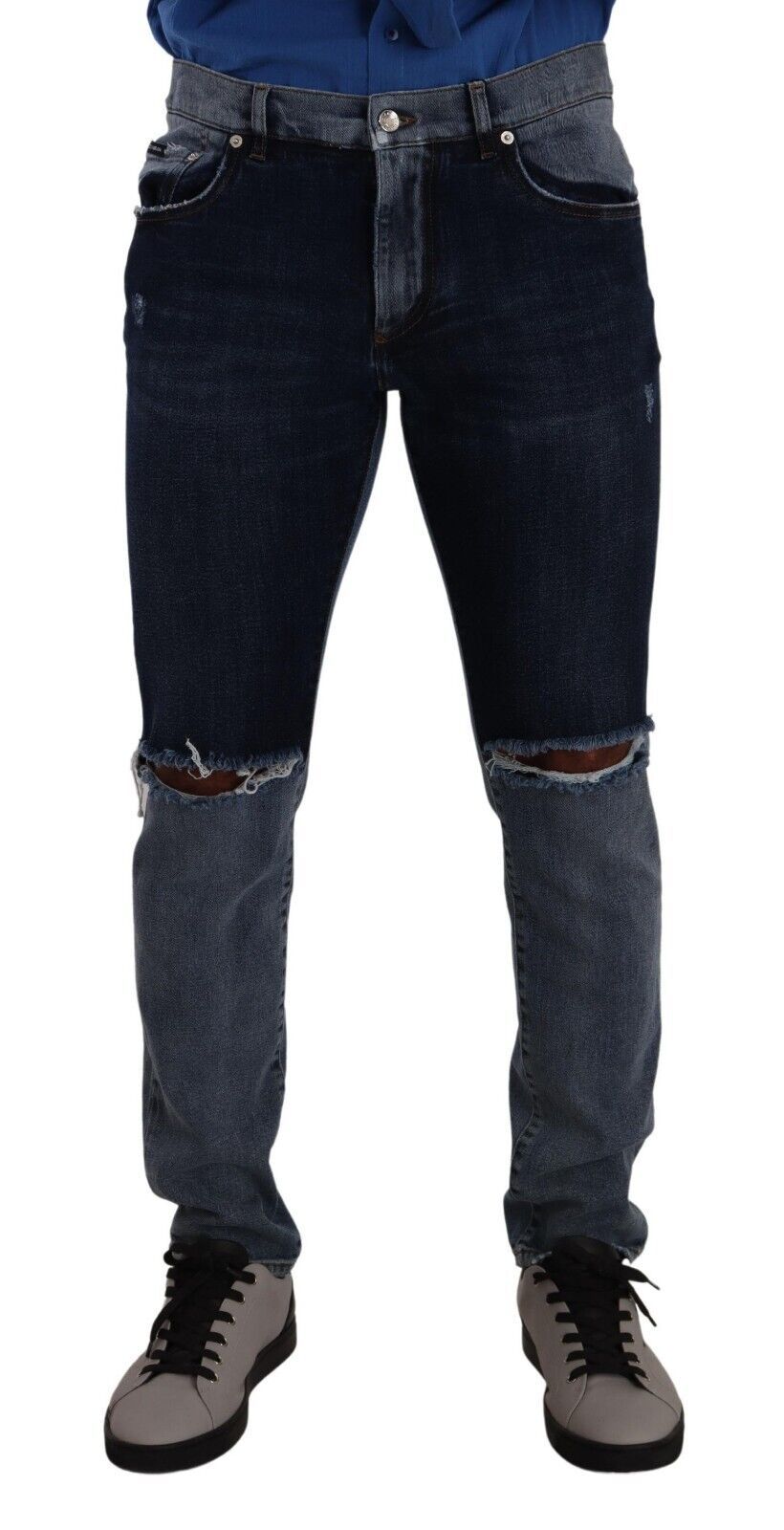 Dolce & Gabbana Chic Slim Fit Tattered Denim