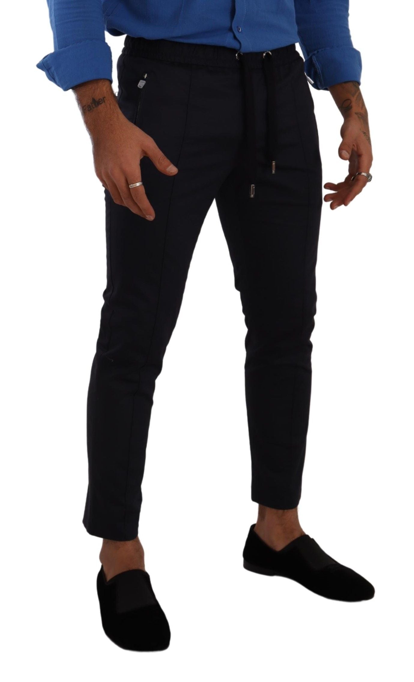 Dolce & Gabbana Elegant Dark Blue Skinny Jogging Pants