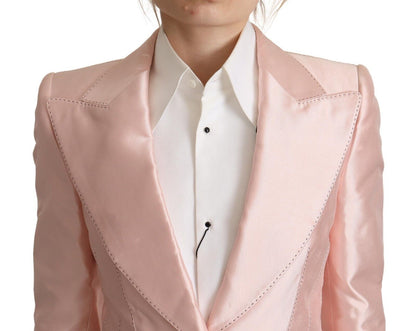 Dolce & Gabbana Elegant Pink Silk Blazer Jacket