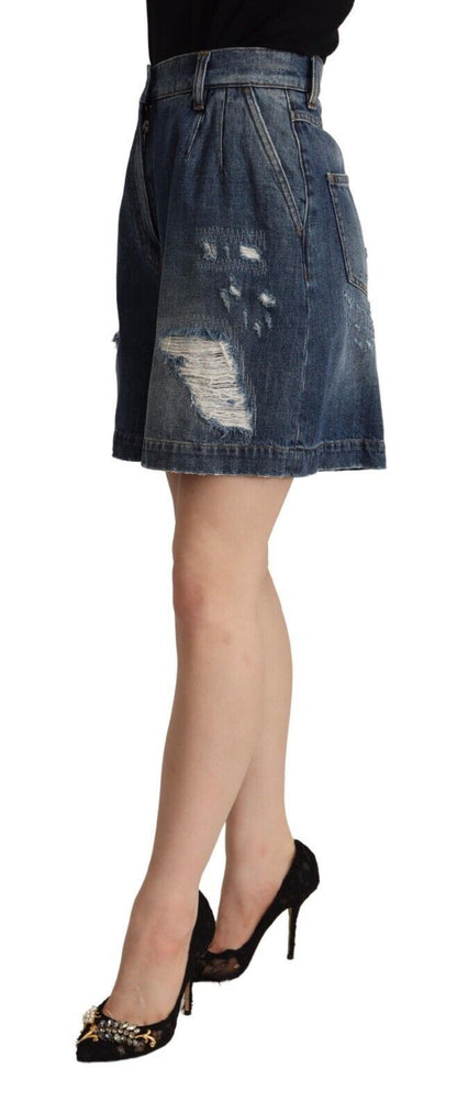 Dolce & Gabbana Chic High-Waisted Distressed Bermuda Shorts