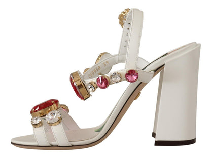 Dolce & Gabbana Keira Crystal-Embellished Ankle Strap Heels