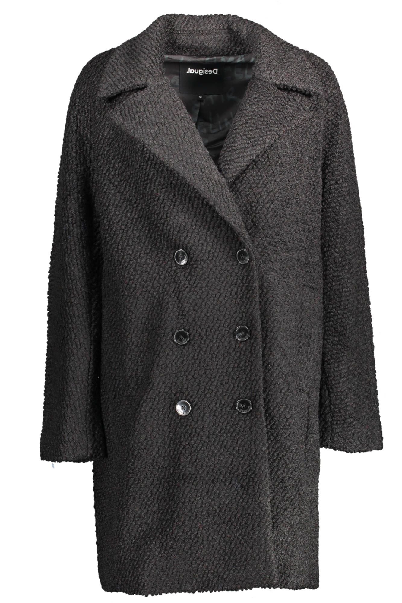 Desigual Black Wool Women Coat