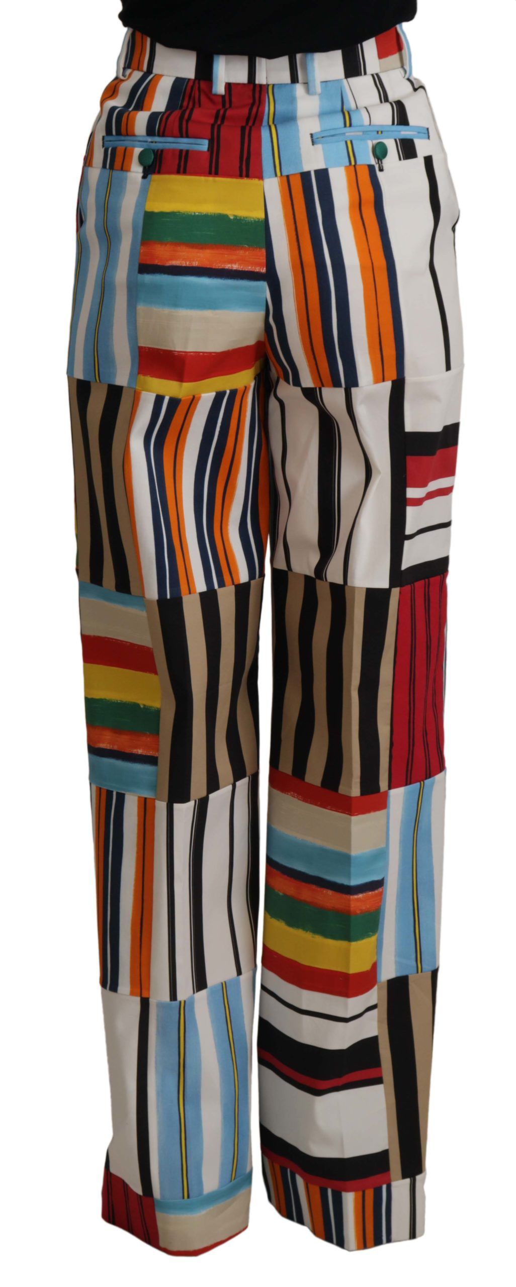 Dolce & Gabbana Elegant High Waist Striped Trousers