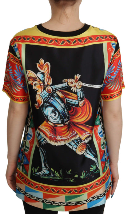 Dolce & Gabbana Glamourous Multicolor Silk Top