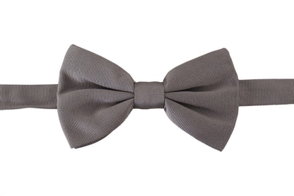 Dolce & Gabbana Elegant Gray Silk Bow Tie