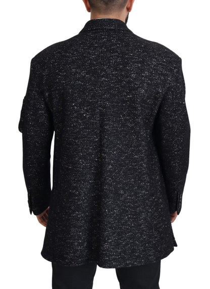 Dolce & Gabbana Sleek Patterned Wool Double Breasted Jacket