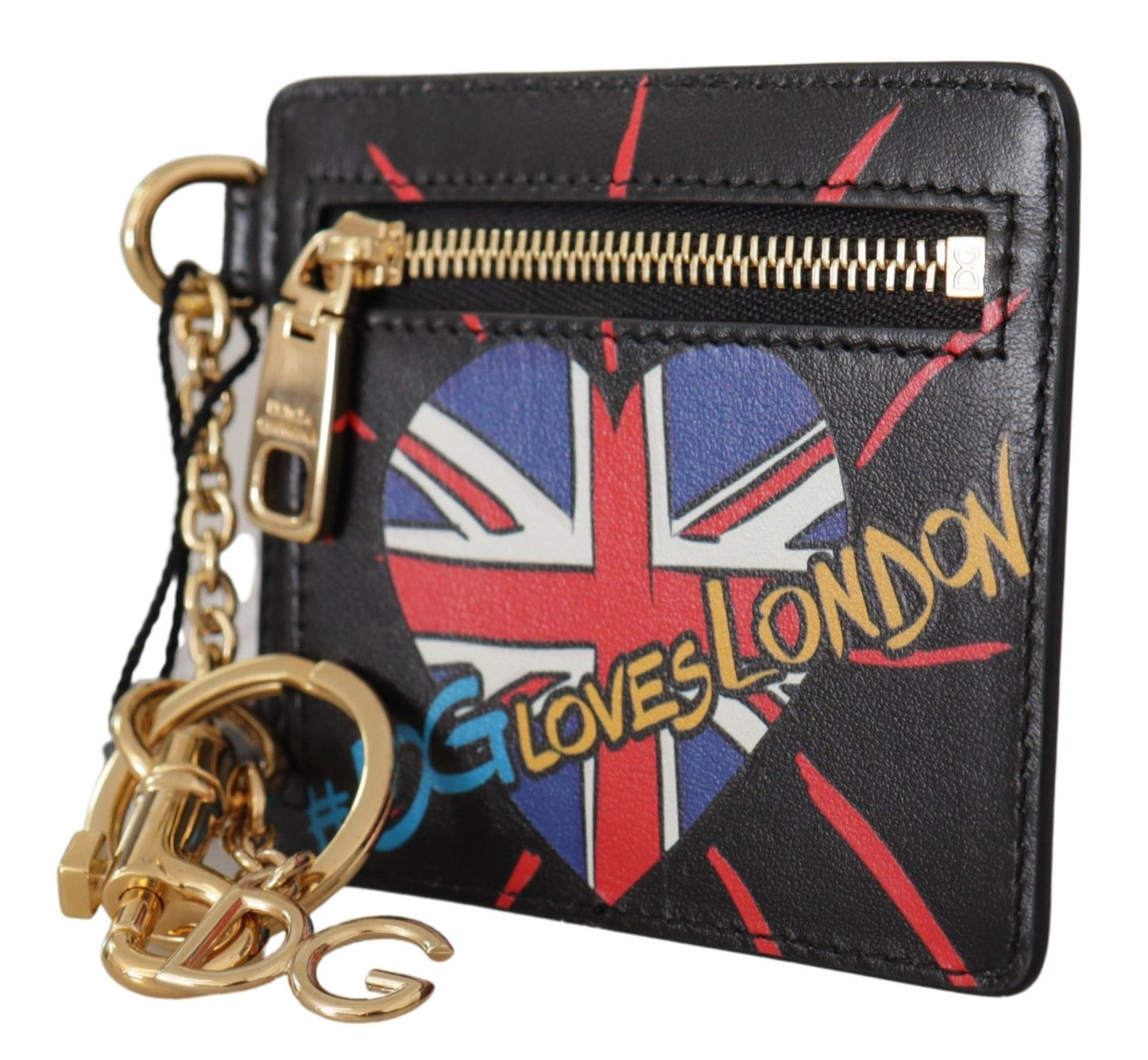 Dolce & Gabbana Elegant Leather Coin Wallet With Keyring