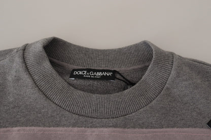 Dolce & Gabbana Chic Grey Cotton Heart Tee with Bell Sleeves