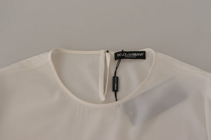 Dolce & Gabbana Elegant Silk Top with Logo Embroidery