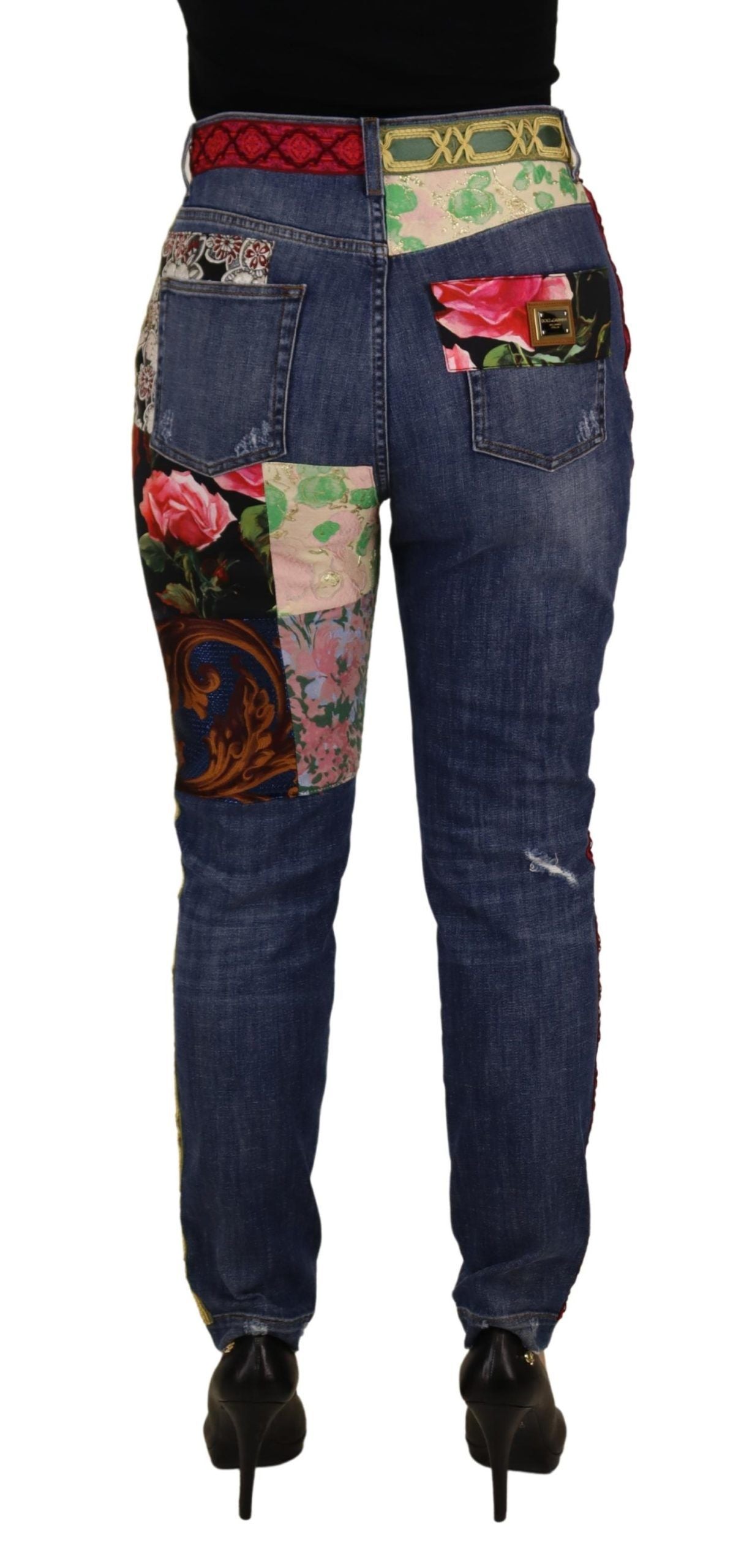 Dolce & Gabbana High Waist Patchwork Skinny Denim