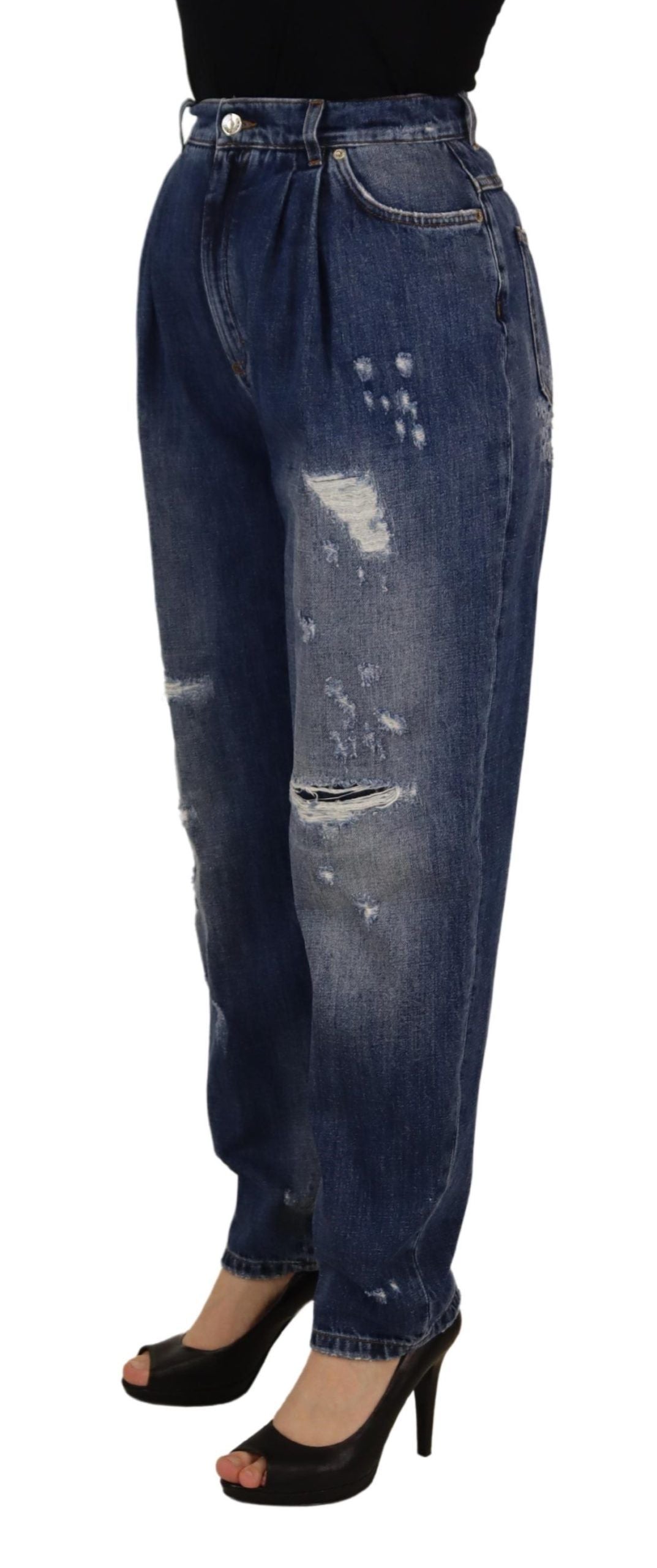 Dolce & Gabbana High Waist Skinny Denim Jeans - Chic Blue Washed