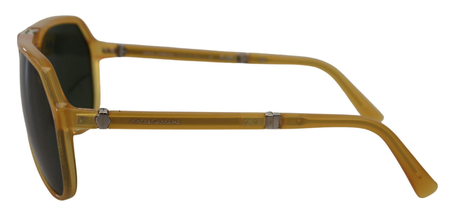 Dolce & Gabbana Chic Yellow Aviator Acetate Sunglasses