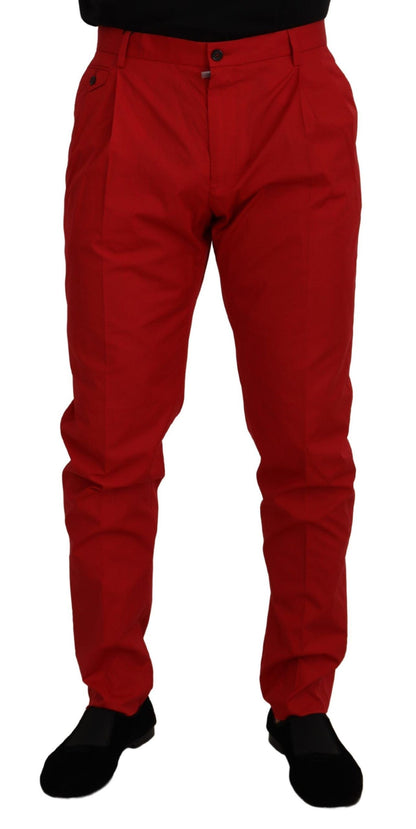 Dolce & Gabbana Elegant Slim Fit Crimson Chinos