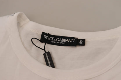 Dolce & Gabbana Elegant White Cotton Tee with DG Chest Pocket