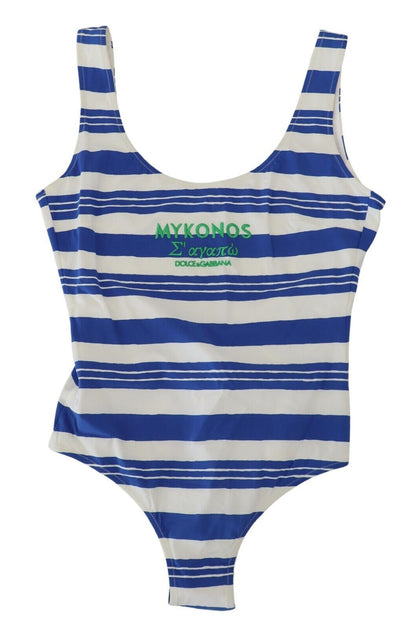 Dolce & Gabbana Riviera Chic Blue Striped One Piece Swimsuit