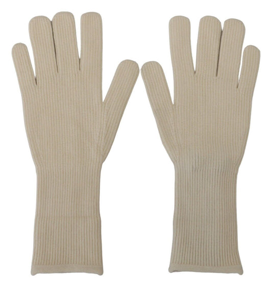 Dolce & Gabbana Elegant White Cashmere Gloves