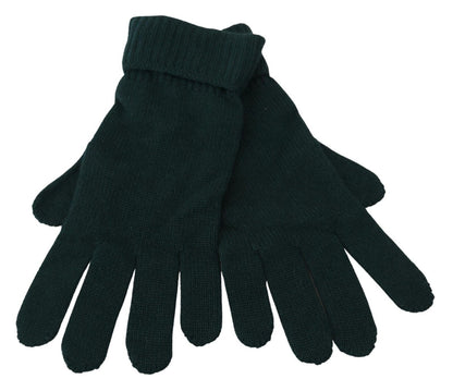 Dolce & Gabbana Elegant Cashmere Wrist Length Gloves in Dark Green