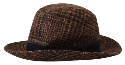 Dolce & Gabbana Elegant Brown Fedora Hat - Winter Chic Accessory