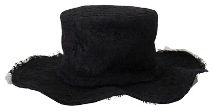 Dolce & Gabbana Elegant Black Top Hat - Timeless Fashion Statement