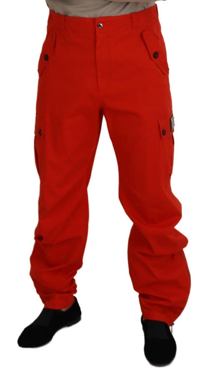 Dolce & Gabbana Elegant Red Cotton Blend Trousers