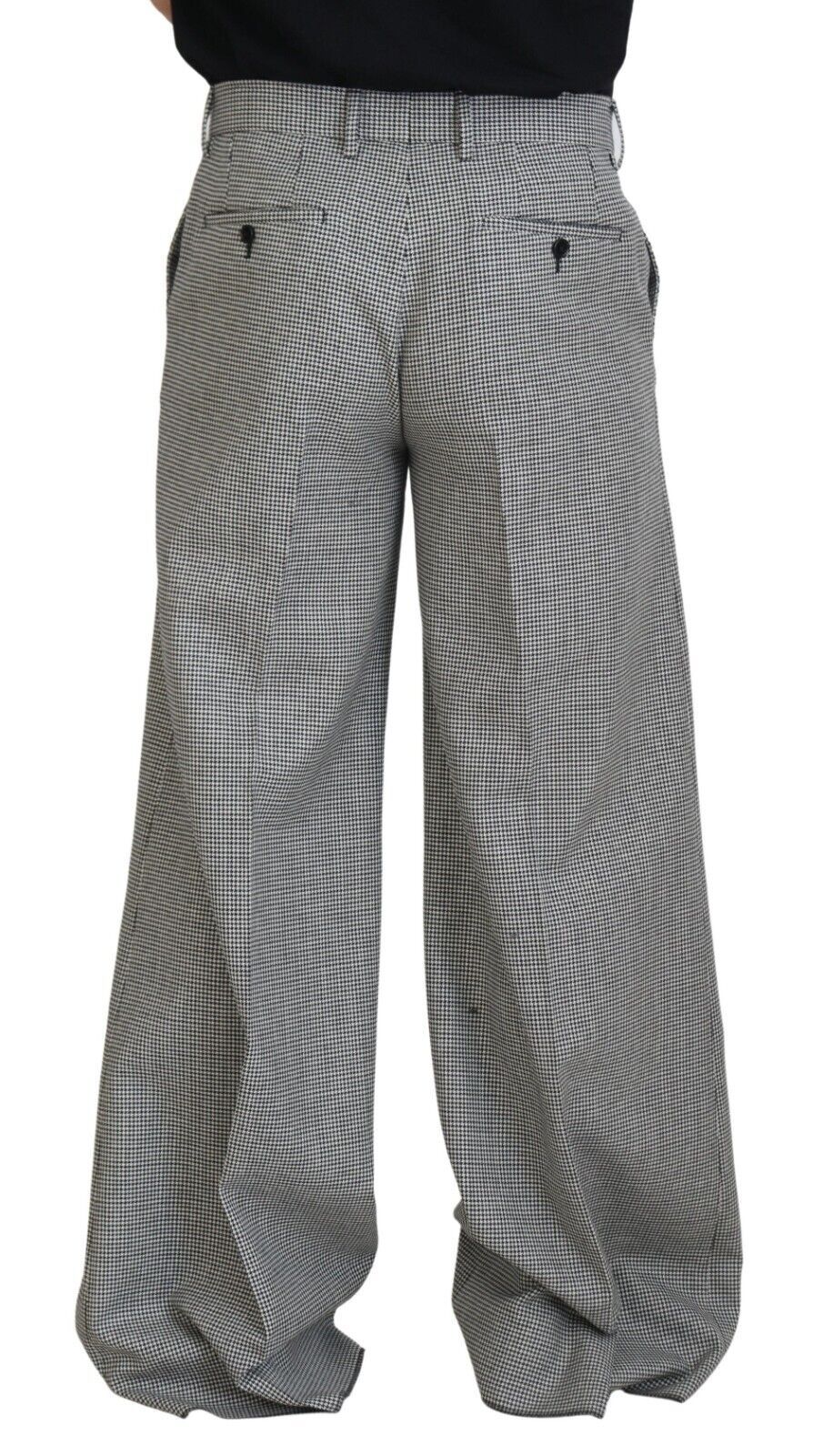 Dolce & Gabbana Elegant Wool-Mohair Black White Trousers