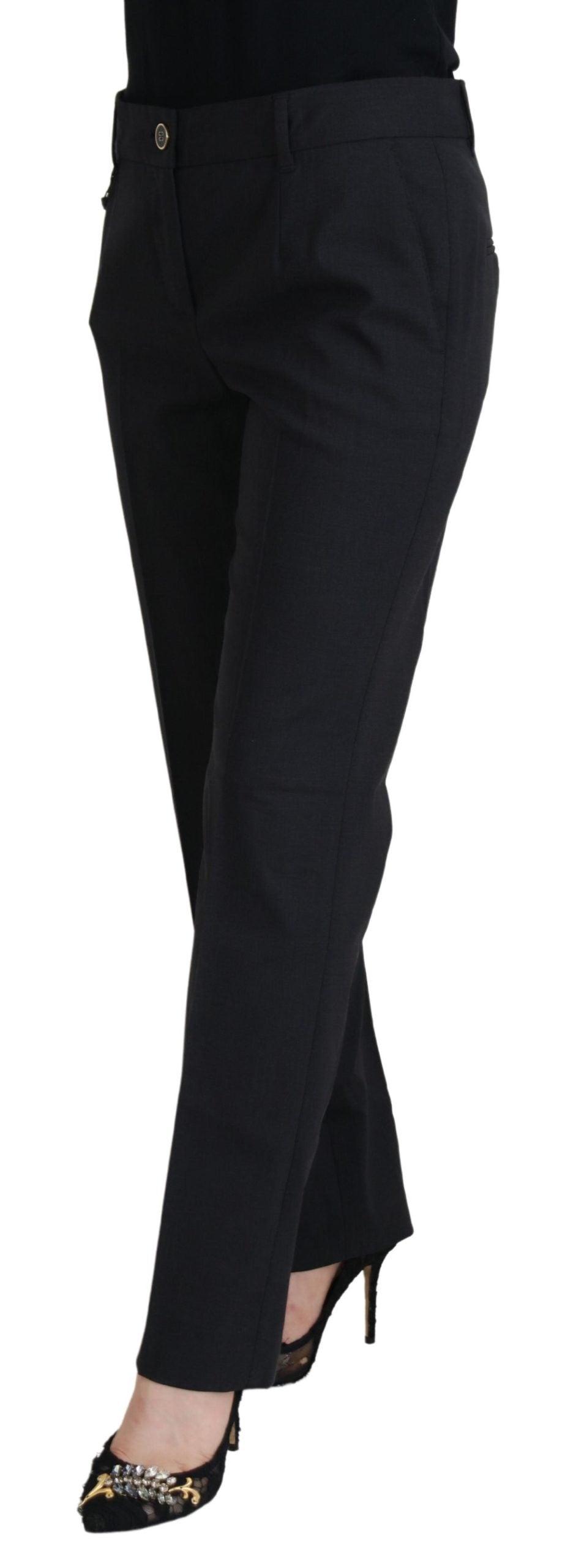 Dolce & Gabbana Chic Grey Wool Blend Pants for Elevated Style