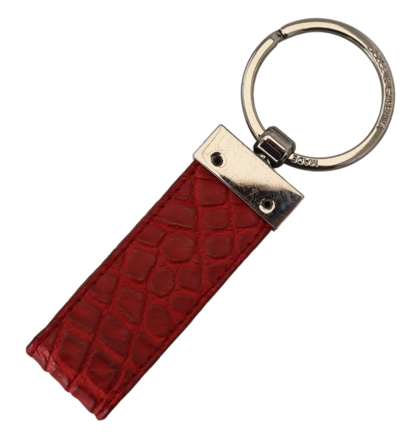 Dolce & Gabbana Chic Red Leather Keychain & Charm Accessory