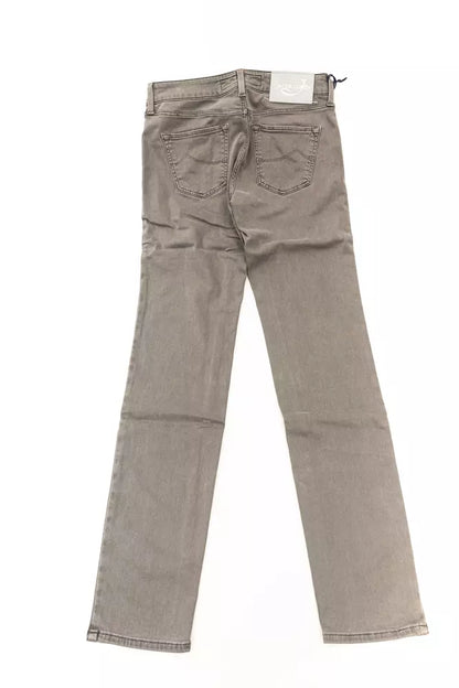 Jacob Cohen Gray Cotton-Blend Women Jeans