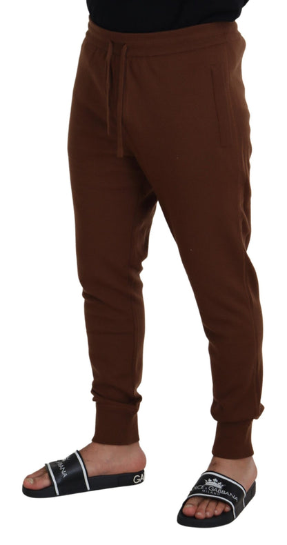 Dolce & Gabbana Elegant Brown Cashmere Jogger Pants